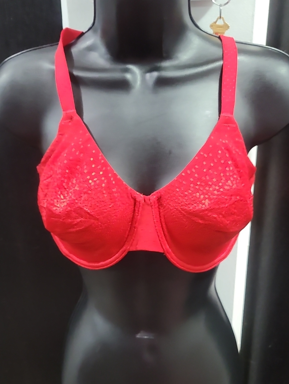 Wacoal Red Lace Underwire Bra with Subtle Sheen